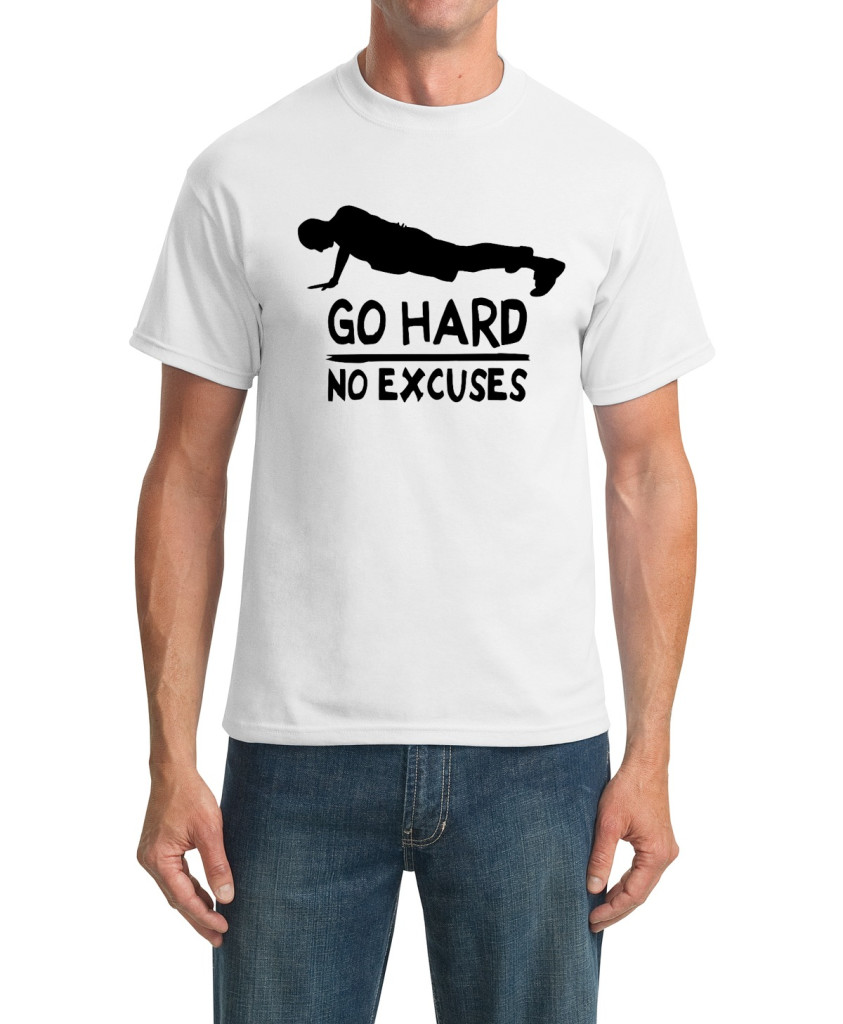 go hard white t-shirt