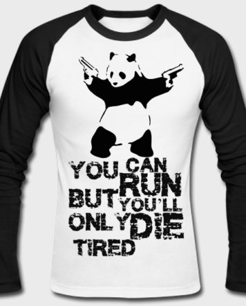 Panda With Guns Full Sleeves Raglan T-Shirt