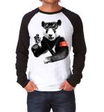Badass Panda Raglan Full Sleeve Tee (White Colour Available)
