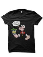 Popeye Black Half Sleeve Tee