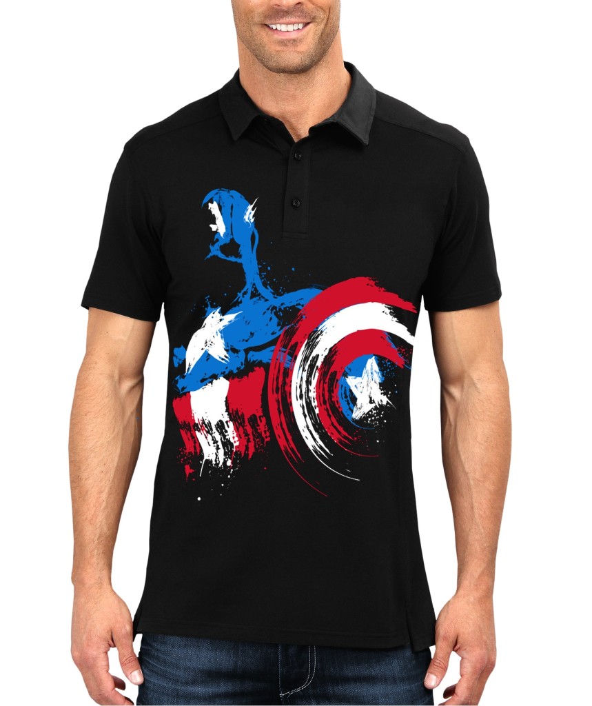 Captain america 2025 polo t shirt