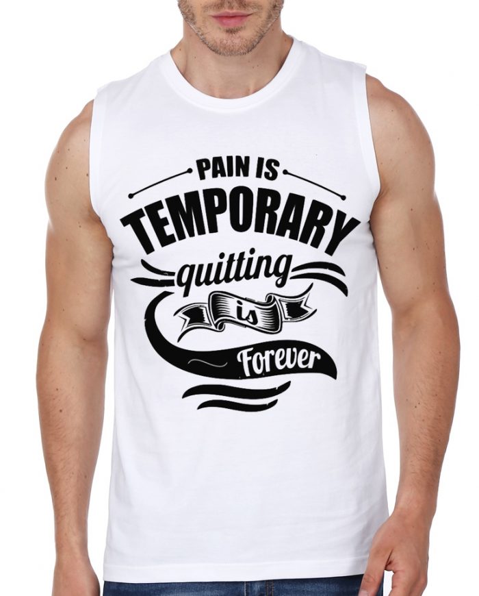 Pain White Gym Vest