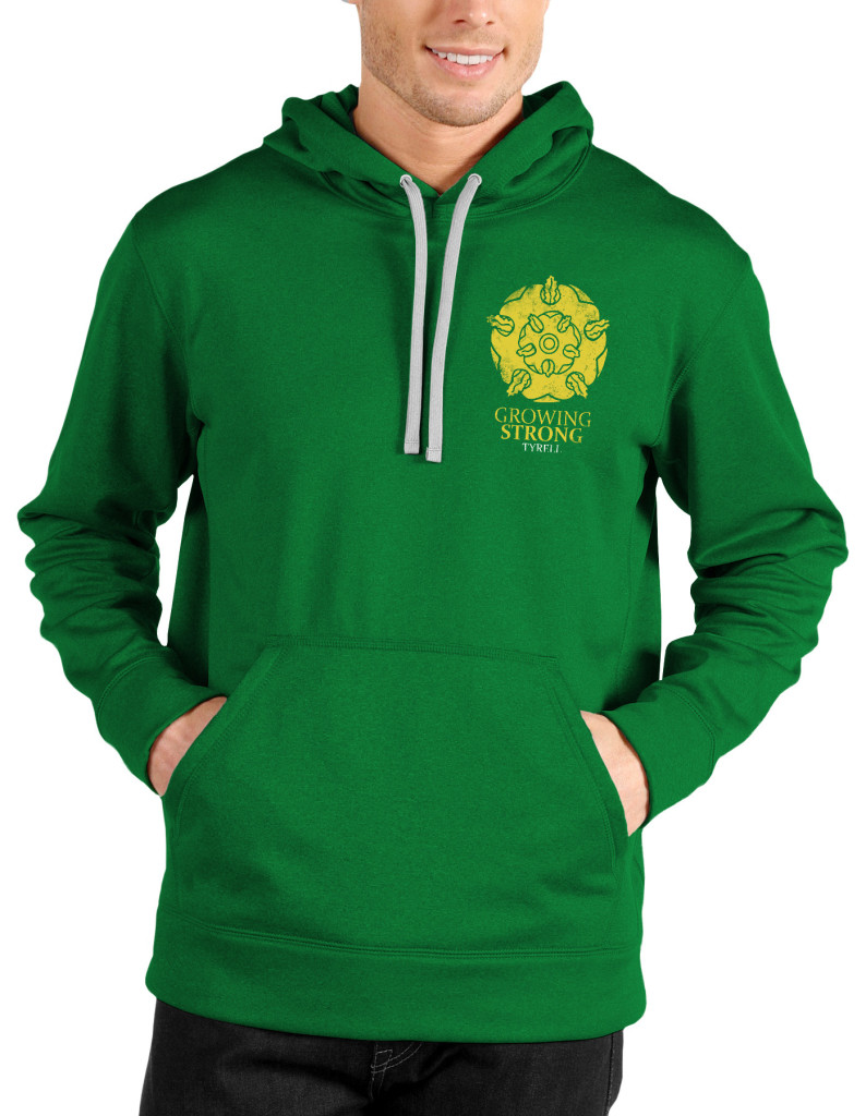 growing strong green hoodie front