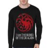 Fire and Blood Black Full Sleeve Tee