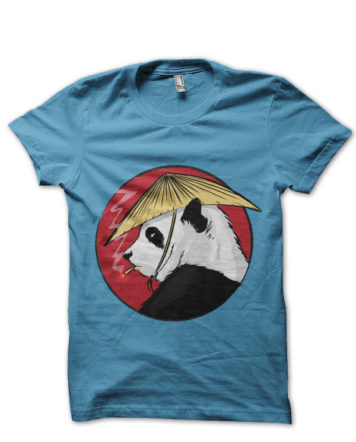 Smoking Panda Light Blue Tee