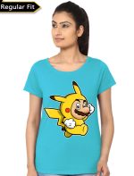 Pika Mario Light Blue Top