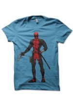 Deadpool Gun Light Blue Tee (Grey Available)