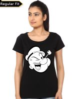 Popeye Girl's Black T-Shirt