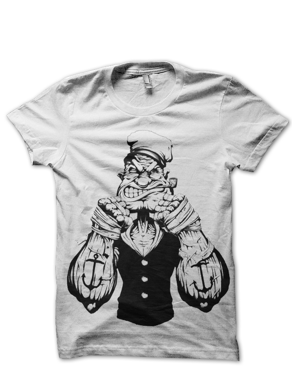 popeye figter white tee