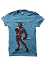 Skinny Deadpool Light Blue Tee (Yellow & Grey Available)