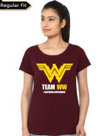 Team Wonder Woman Maroon Girls T-Shirt