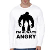 Angry Hulk White Full Sleeve Tee