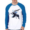 Assassins Creed White & Royal Blue Raglan Tee