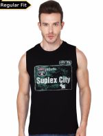Suplex City Black Gym Vest