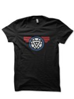 Arc Reactor V Shield Black T-Shirt