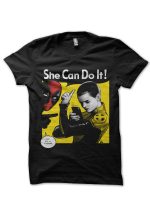 She Can Do It Black Tee