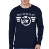 Whose Side Navy Blue Full Sleeve Tee