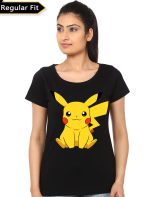 Pikachu Black Girl's T-Shirt