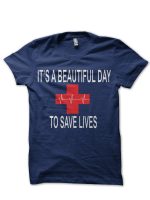 Save Lives Navy Blue Tee