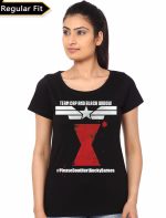 Team Captain America Black Girls T-Shirt
