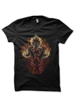 Goku On Fire Black T-Shirt