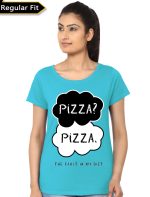 Pizza Okay Light Blue Girl's T-Shirt