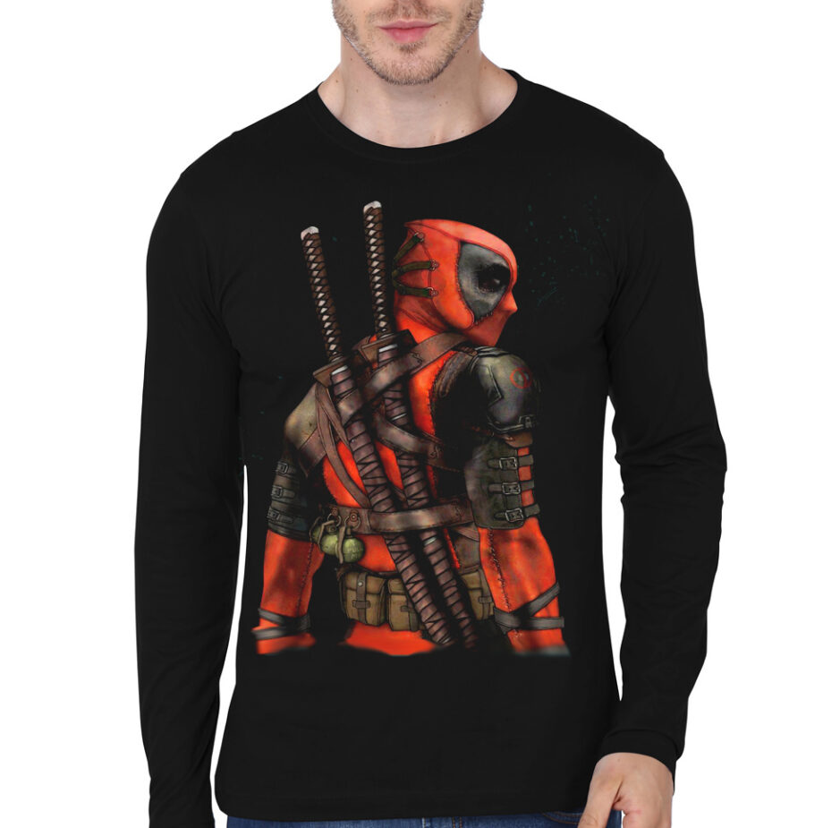 Deadpool Black Full Sleeve T-Shirt