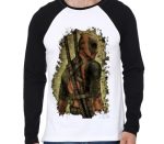 Deadpool White And Black Raglan Tee