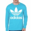Adidas Light Blue Full Sleeve T-Shirt