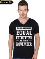 Legends Are Born In November V-Neck Black T-Shirt