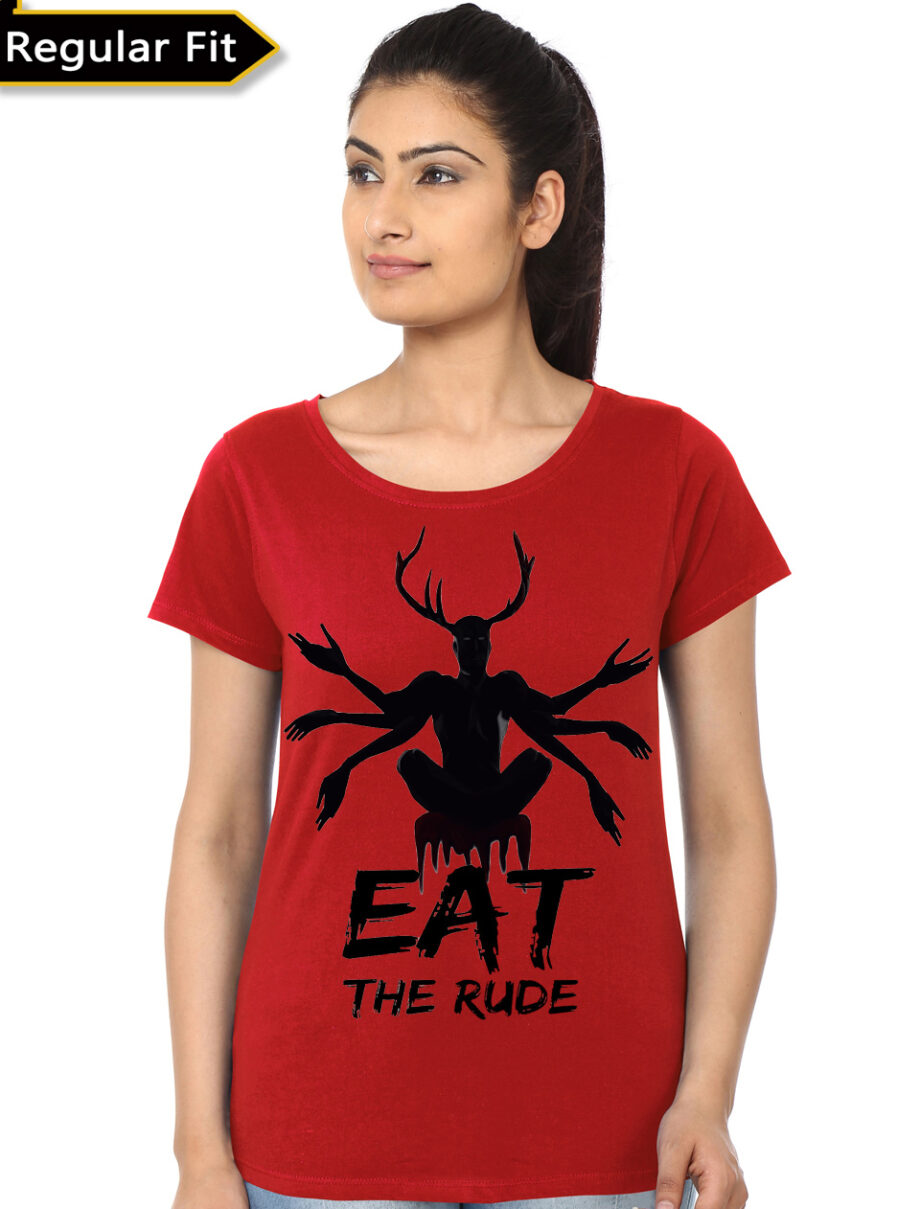 Hannibal Eat The Rude Girl's Red T-Shirt