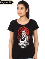 Fire Cannot Kill A Dragon Women's Black T-Shirt