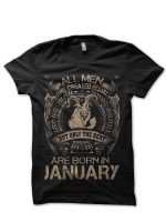 Legends Are Born In January Black T-Shirt