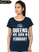 Queens Are Born In February Black Girl’s T-Shirt