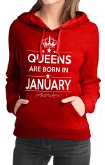 Queens Are Born In January Girls Hoodie