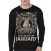 Legends Are Born In January Black Full Sleeve T-Shirt