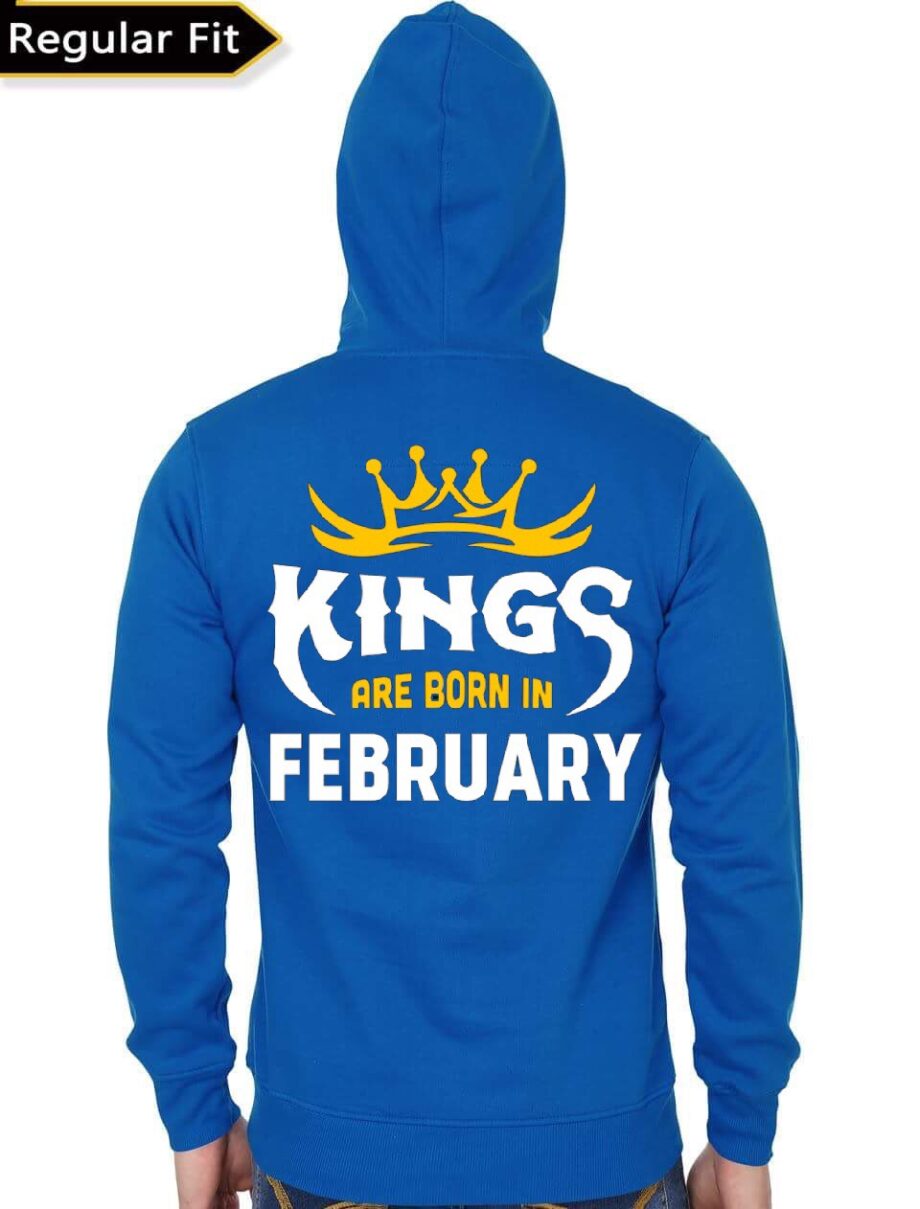 Kings Are Born In February Blue Hoodie