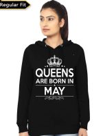 Queens Are Born In May Girl's Black Hoodie