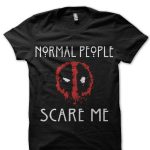 Normal People Scare Me Deadpool Black Full Sleeve T-Shirt
