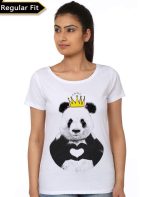 Cute Panda White Girls T-Shirt