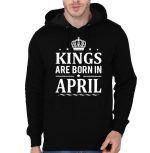 Kings Are Born In April Black Hoodie