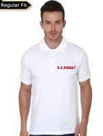 US Pizza White Polo T-Shirt