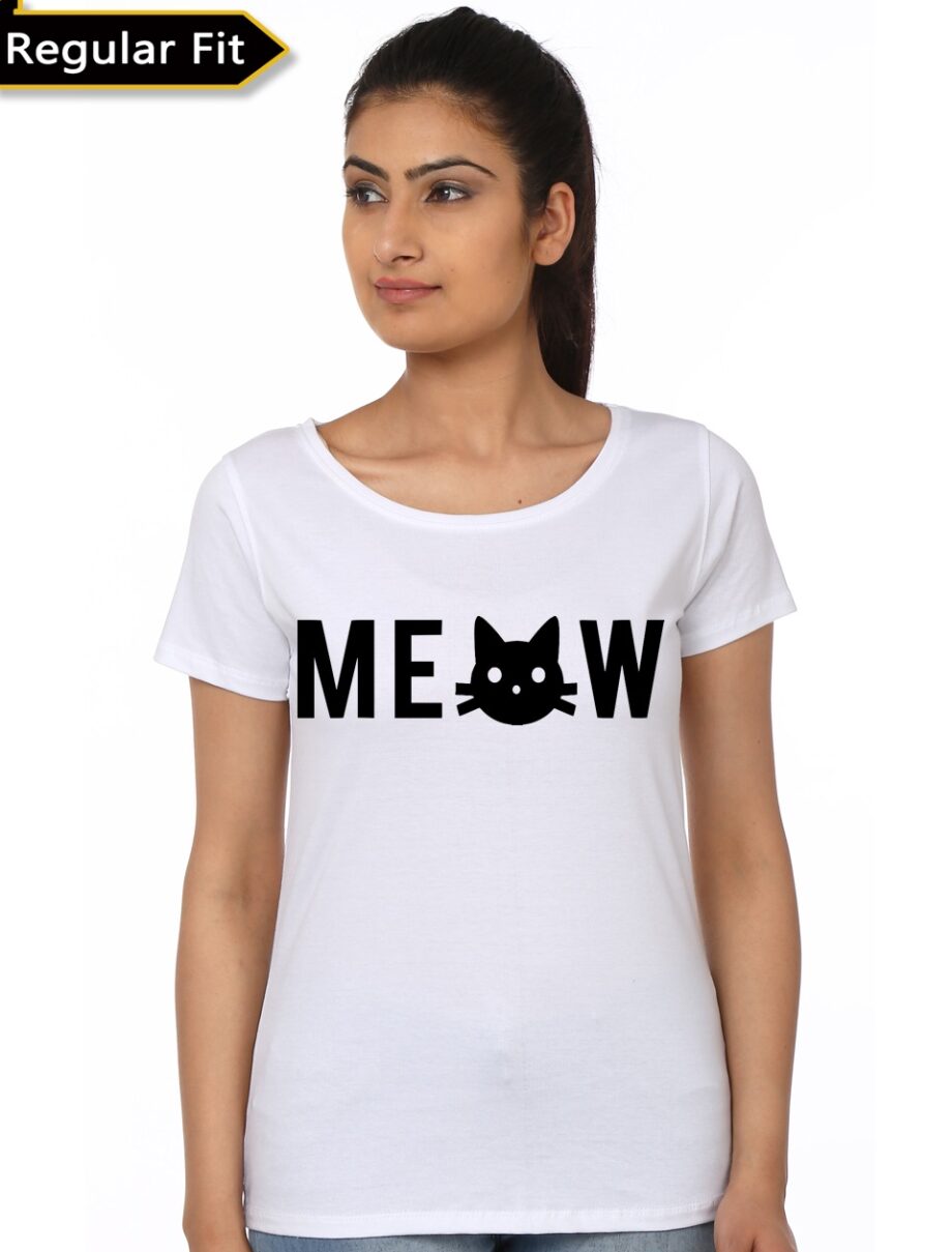 Meow Girl's White T-Shirt