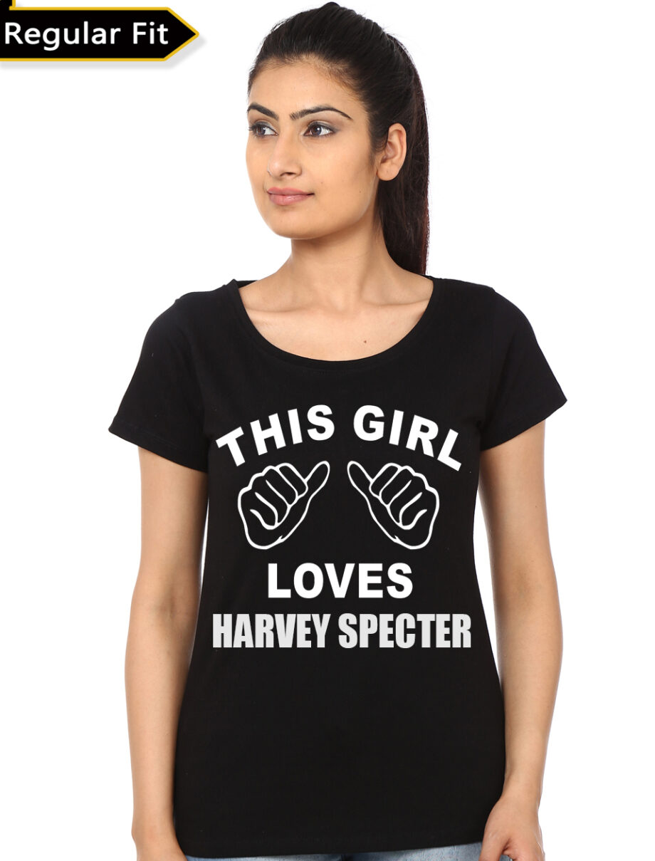 This Girl Love Harvey Specter Black T-Shirt