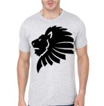 Lion Grey Printed T-Shirt