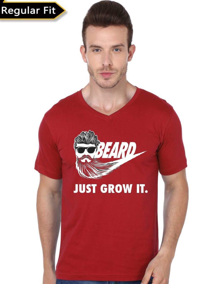 Beard Just Grow It V-Neck T-Shirt