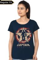 Captain America Navy Blue Girl's T-Shirt
