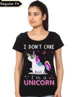 I Don't Care I'm A Unicorn Black Girl's T-Shirt