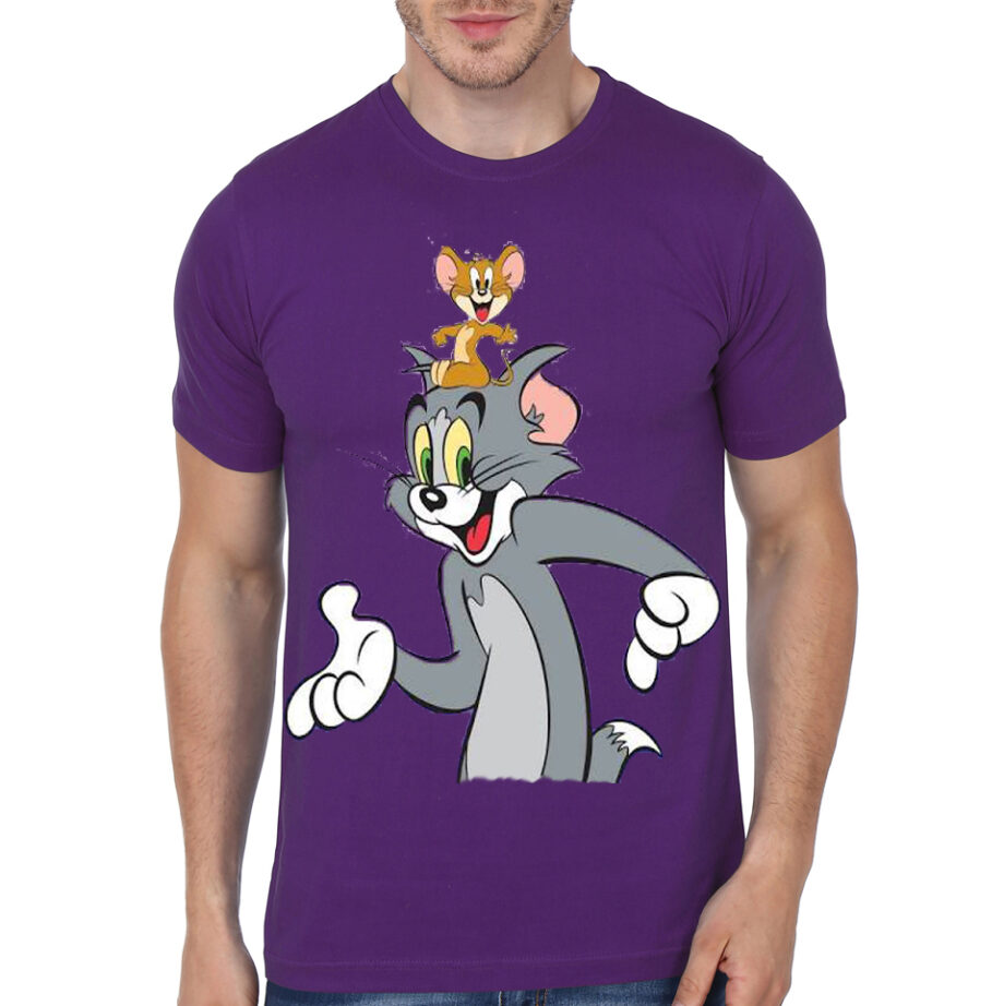 Tom And Jerry Purple T-Shirt