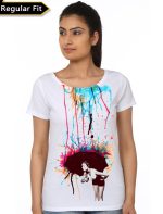 Melting Crayon Art Girls White T-Shirt